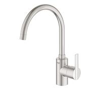 GROHE Feel - Kitchen Sink Tap Single-Lever Mixer - Monobloc Installation - High Spout - Swivel Range 150° - High 354 mm - 35 mm Ceramic Cartridge - Easy to Install - Stainless Steel - 32670DC2