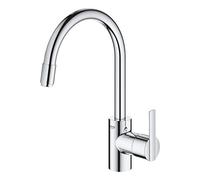Grohe Feel - Einhand-Spltischbatterie C-Auslauf mit herausziehbarem Mousseurauslauf chrom
