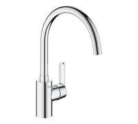 GROHE Get - 1 Lever Kitchen Mixer Tap (High C-Spout Size 353mm, Selectable Swivel Range, Ceramic Cartridge 35mm, Tails 3/8 Inch, Easy to Install with QuickMount), German Engineering, Chrome, 31494001