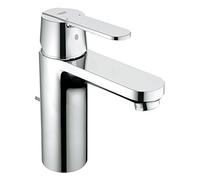 GROHE Get - Bathroom Wash Basin Mixer Tap with Pop-Up Waste Set (Metal Lever, 35 mm Ceramic Cartridge, Water Saving Mousseur 5.7 l/min, Tails 3/8 Inch), M-Size 159 mm, with QuickTool, Chrome, 23454000