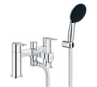 Grohe Get Chrome Effect Deck-Mounted Bath Mixer Tap With Shower Kit