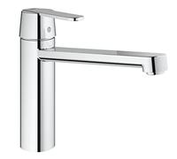 GROHE Get - Kitchen Sink Mixer Tap (Monobloc Installation, Medium High Spout, Swivel Area 140°, 35 mm Ceramic Cartridge, Tails 3/8 Inch, QuickTool Included), Brass, Size 200 mm, Chrome, 30196000