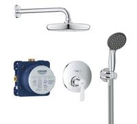 Grohe Get Perfect Chrome Effect Recessed Manual Mixer Shower Kit With 2 Heads Set & 1.5M Hose Length
