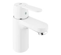 GROHE Get Single-Lever Basin Mixer, S-Size, Water- and Energy-Saving, with Push-Open Pop-Up Waste Set Moon White Easy to Install 23586LS0