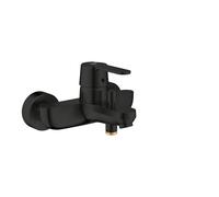 GROHE Get Single Lever Bath/Shower Mixer Tap with Automatic Diverter (Wall Mounted Exposed, Metal Lever, 46 mm Ceramic Cartridge, Protected Against Backflow), Matt Black, 328872430