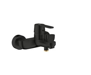 GROHE Get Single Lever Bath/Shower Mixer Tap with Automatic Diverter (Wall Mounted Exposed, Metal Lever, 46 mm Ceramic Cartridge, Protected Against Backflow), Matt Black, 328872430