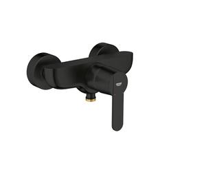 GROHE Get Single Lever Shower Mixer Tap (Wall Mounted Exposed, Metal Lever, 46 mm Ceramic Cartridge, Protected Against Backflow), Matt Black, 328882430