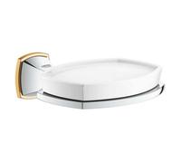 Grohe Grandera Wall Mounted Holder With Ceramic Soap Dish 148mm Chrome Gold