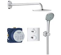 GROHE Grohtherm - Concealed Shower Set for Final Installation with Aquadimmer (Shower Arm 422 mm, 210 mm Head Shower, 110 mm Hand Shower, Shower Hose 1.25 m, Thermostat), Chrome, 34734000