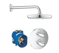 GROHE Grohtherm Rainshower Head and One Way Concealed Shower and Mixer Trim Set