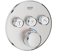 Grohe Grohtherm Smartcontrol 3 Way Thermostat Trim - Super steel Finish: Super Steel