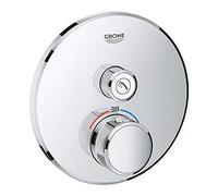 GROHE Grohtherm Smartcontrol Thermostat for Shower, with Concealed Installation and One Valve Round Shape, Chrome Finish, Made In Germany By GROHE Eco-Friendly and Safety Features 29118000
