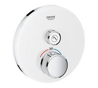 Grohe Grotherm Smart Control Thermostatic Round Trim Moon White For 1 Outlet - 29150LS0 Concealed Body Required?: Not Required