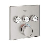 Grohe Grohtherm SmartControl - Thermostat eckig mit 3 Absperrventilen supersteel