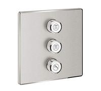 Grohe Grohtherm SmartControl - 3-fach Unterputz-Ventil Fertigmontageset eckig supersteel