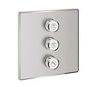 GROHE Grohtherm Smartcontrol Triple Volume Control Trim Set for Concealed Installation, with Three Valves Square Shape, Stainless Steel Look 29127DC0