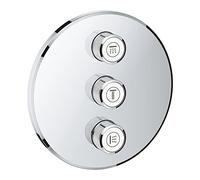 GROHE Grohtherm Smartcontrol Triple Volume Control Trim Set for Concealed Installation, with Three Valves Round Shape, Chrome Finish, Made In Germany By GROHE 29122000