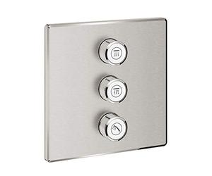 GROHE Grohtherm Smartcontrol Triple Volume Control Trim Set for Concealed Installation, with Three Valves Square Shape, Stainless Steel Look 29127DC0