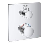 GROHE Grohtherm Thermostatic Bath Mixer Trim Set to Control Shower and Bath Filling Functions, Concealed Installation, Chrome, 24080000