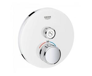 Grohe Grotherm Smart Control Thermostatic Round Trim Moon White For 1 Outlet - 29150LS0 Concealed Body Required?: Not Required