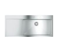 GROHE K1000 - Kitchen sink with drainer 1160x520 satin stainless steel