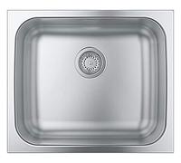 GROHE K200 - Stainless Steel Kitchen Sink with Overflow (Top Mount, 1 Bowl 436 x 360 mm, Accessories Included: Waste Kit, Basket Strainer Waste, Mounting Set), 533 x 457 mm. 31719SD0