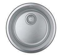 GROHE K200 - Stainless Steel Round Kitchen Sink with Overflow (Top Mount, 1 Bowl Ø 390 mm, Accessories Included: Waste Kit, Basket Strainer Waste, Mounting Set), Dimensions Ø 440 mm 31720SD0