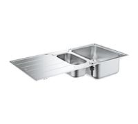 GROHE K500 - Kitchen sink with drainer 1000x500 satin stainless steel