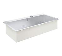 GROHE K800 - Stainless Steel Kitchen Sink (Top Mount or Flush Mount, with Overflow and Automatic Waste Fitting, 1 Bowl 968 x 400 x 200 mm, Thickness 1 mm), 1024 x 510 mm, 31586SD1