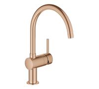 Grohe Kitchen Mixer Tap Minta Single control 1 hole 356mm Brushed Warm Sunset