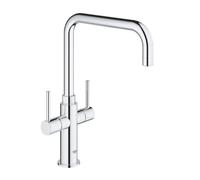 Grohe Kitchen Tap Monobloc Mixer Chrome Dual Lever Brass Contemporary Faucet