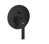 GROHE Lineare Concealed Single Lever Shower/Bath Mixer Trim Set with 2-Way Automatic Diverter (Metal Lever, 46 mm Ceramic Cartridge, Without Rough-in Box), Matt Black, 240642431
