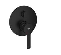 GROHE Lineare Concealed Single Lever Shower/Bath Mixer Trim Set with 3-Way Diverter (Metal Lever, 46 mm Ceramic Cartridge, Without Rough-in Box), Matt Black, 240952431