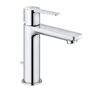 GROHE Lineare Single-Lever Basin Mixer Tap with Pop-Up Waste Set (Size 180mm, 28 mm Ceramic Cartridge, Water Saving Mousseur 5.7 l/min, Tails 3/8 Inch), Chrome, 32114001