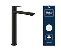 GROHE Lineare Smooth Body Basin Mixer Tap for Free-Standing Basins (XL-Size 313 mm, Water Saving, 28 mm Ceramic Cartridge, 3/8 Inch Tails, Min. Pressure 1.0 Bar), Matt Black, 234052431