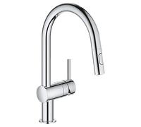 Grohe Minta Chrome Plated Kitchen Pull Out Spray Mono Mixer Tap Swivel Spout New