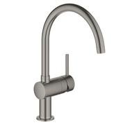 GROHE Minta single lever sink mixer, DN 15, 32917, C-spout, colour: hard graphite brushed - 32917AL0