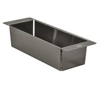 GROHE Multifunctional Colander, Over Kitchen Sink Drainer Basket, Dimensions 450 x 150 x 100 mm, Stainless Steel Construction, Dishwasher Safe, Corrosion Free, Brushed Hard Graphite, 40852AL0