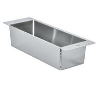 GROHE Multifunctional Colander, Over Kitchen Sink Drainer Basket, Dimensions 450 x 150 x 100 mm, Stainless Steel Construction, Dishwasher Safe, Corrosion Free, Supersteel, 40852SD0