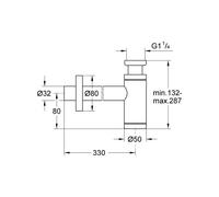 GROHE Odor Trap 28912 For Wash Basins 1 1/4" Hard Graphite