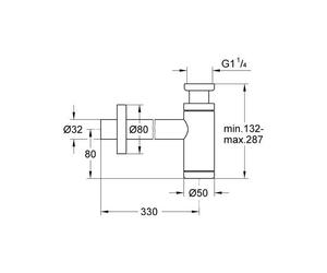 GROHE Odor Trap 28912 For Wash Basins 1 1/4" Hard Graphite