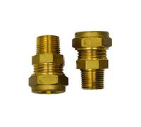 GROHE Pair of Adaptors for UK Fittings - 15mm Compression by 3/8 Inch BSP Male Thread (Ideal for connecting European 3/8" Flexi Connections, Brass Adapters for Kitchen & Bathroom Mixer Taps), Set of 2