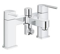 GROHE Plus 2-Handle Bath Mixer Tap with Shower Outlet (Deck Mounted Tub Filler, Headpart 3/4", Automatic Diverter: Bath/Shower, Pressure 0.2-5.0 bar), Chrome, 25133003