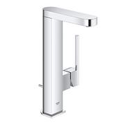 GROHE Plus Single Lever Basin Mixer, L-Size, Swivel Spout, Pop-Up Waste Set. Water-Saving Tap in Chrome Finish. 23851003