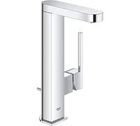 GROHE Plus Single Lever Basin Mixer, L-Size, Swivel Spout, Push Open Waste Set. Water-Saving Tap in Chrome Finish. 23873003