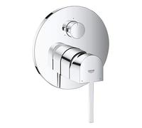 GROHE Plus Single-Lever Shower/Bath Mixer Trim Set, 3-Way-Diverter, Concealed Installation, Chrome Finish 24093003