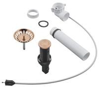 GROHE Pop-Up Waste Set (with Push Control, Strainer and Strainer Plug Ø 35 mm Cut-Out Diameter), Brushed Rose Gold, 40986DL0