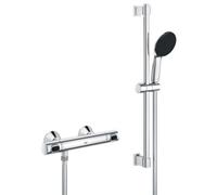 Grohe Precision Flow 600 Chrome Effect Wall-Mounted Thermostatic Mixer Shower Kit & 1500M Hose Length