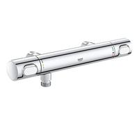 GROHE Precision Flow - Exposed Thermostatic Shower Mixer Bar Valve (Safety Functions Temperature Control with SafeStop at 38°C, Excluding S-Unions, QuickSpanner Included), Chrome, 34799000
