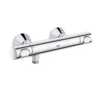 GROHE Precision Flow - Wall Mounted Thermostatic Shower Mixer (Safety Button at 38?C, Temperature Limiter at 43?C Included, Eco Technology to Reduce